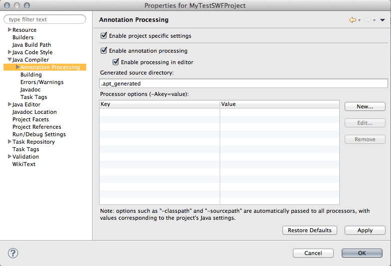
                     Enabling annotation processing in Eclipse
                  