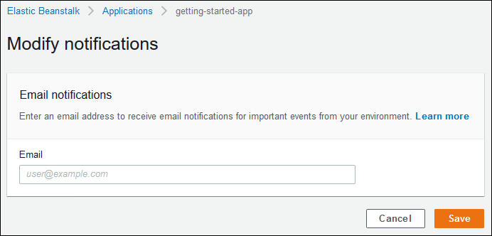 
            Modify notifications configuration page
          